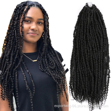 Pre-twisted Passion Twist Crochet Hair Extension 18inch Ombre Color Synthetic Fiber Curly Passion Water Wave Twist Hair